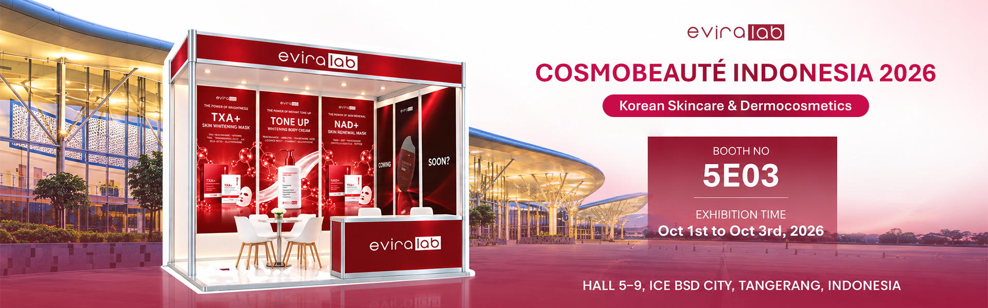 EVI booth at exhibition in Indonesia