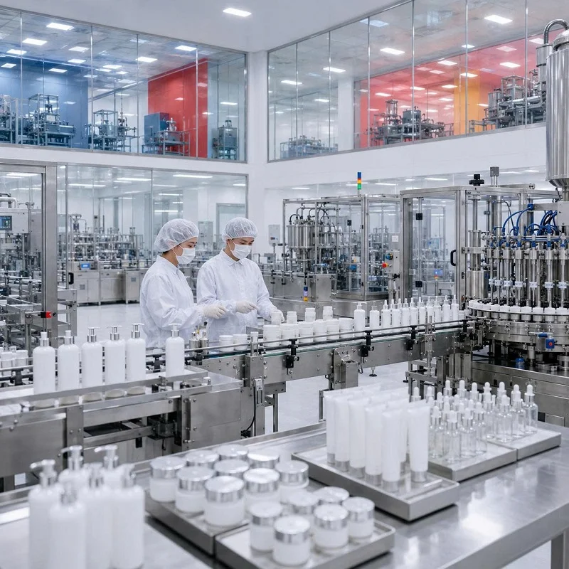 Dây chuyền sản xuất mỹ phẩm tại nhà máy đạt chuẩn CGMP