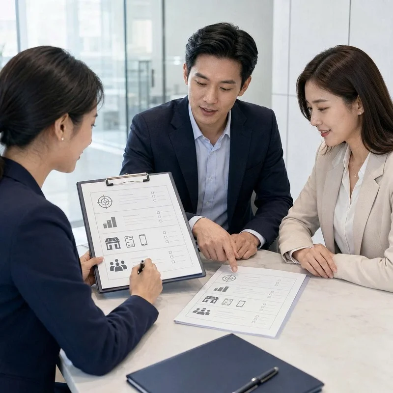 Buổi briefing giữa đội ngũ BeauFirst và khách hàng gia công