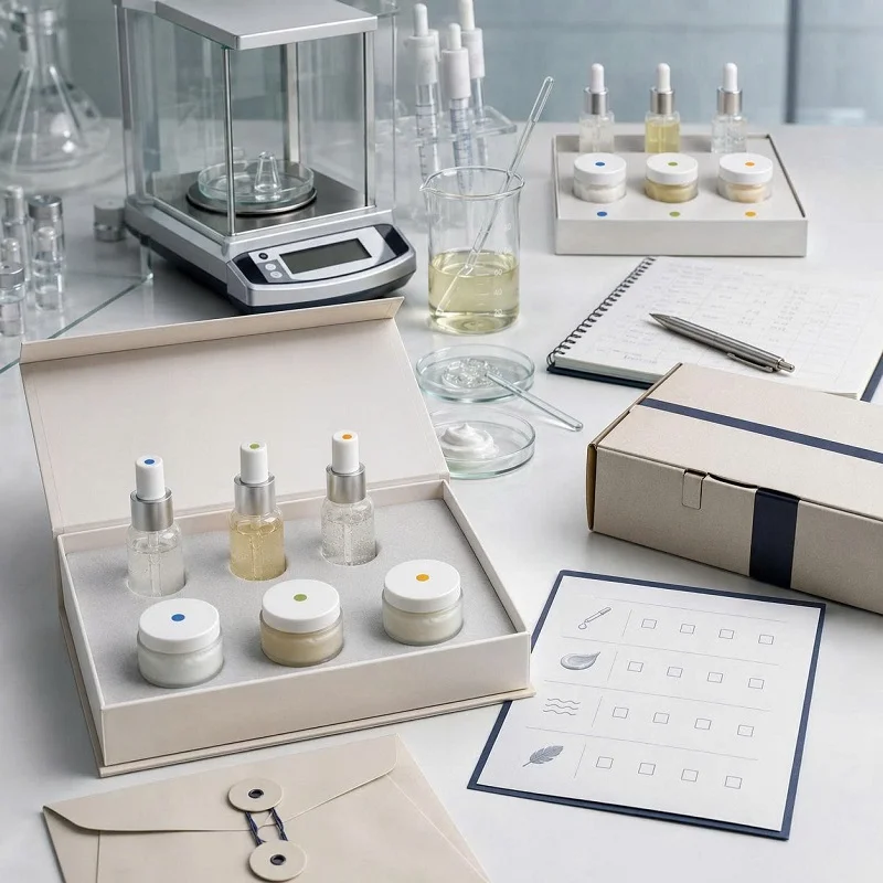 Mẫu thử nghiệm sản phẩm mỹ phẩm trong quá trình sampling